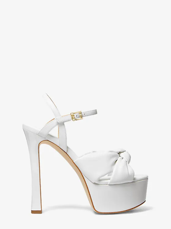 Michael Kors Elena Leather Platform Sandal OPTICWHITE Shop