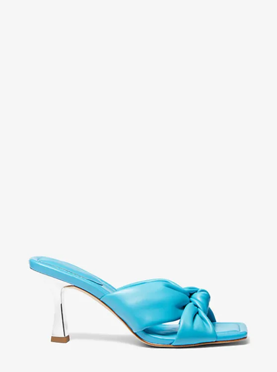 Michael Kors Elena Leather Sandal SANTORINIBLUE Fashion