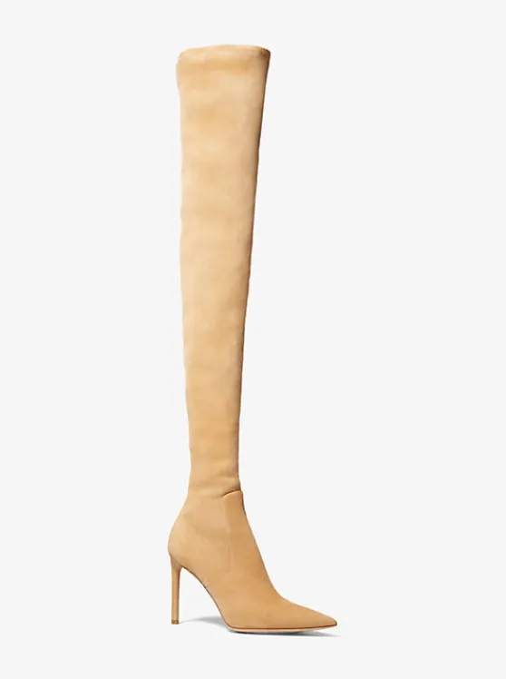 Michael Kors Elle Suede Boot CAMEL Best Sale