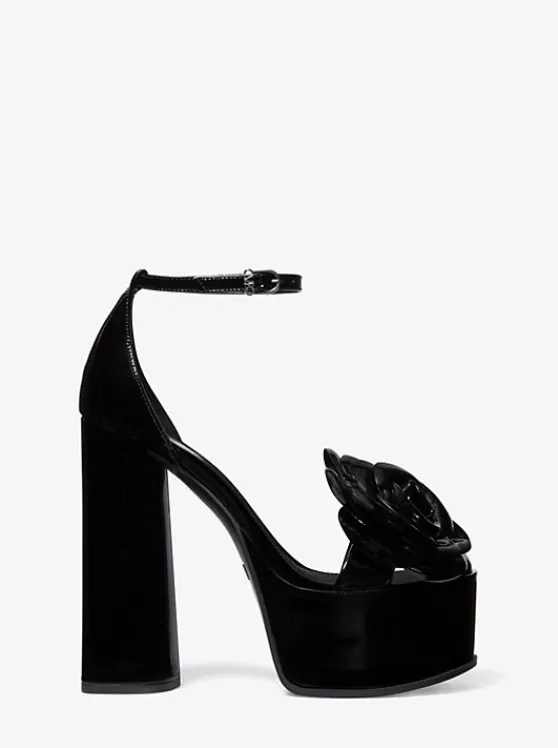 Michael Kors Elodie Patent Leather Platform Sandal BLACK Shop