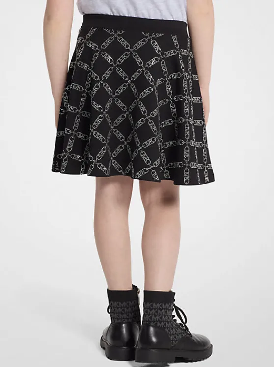 Michael Kors Embellished Empire Diamond Skirt BLACK Clearance