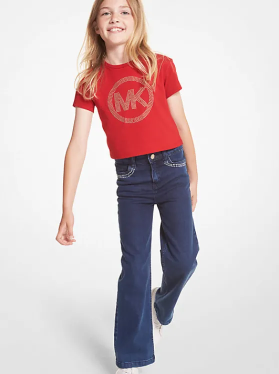 Michael Kors Embellished Stretch Cotton Jeans DENIM Best Sale