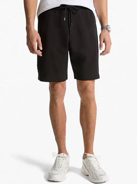 Michael Kors Embossed Logo Cotton Blend Shorts BLACK Shop