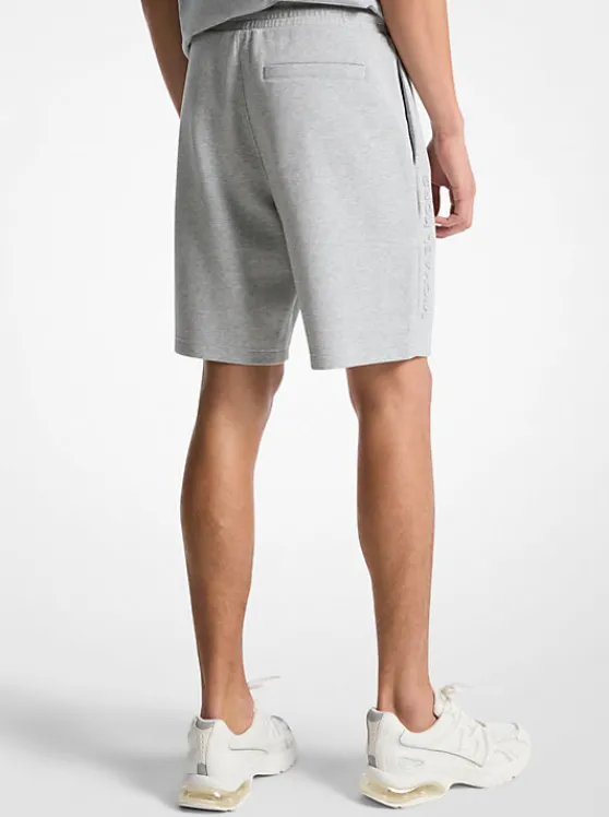 Michael Kors Embossed Logo Cotton Blend Shorts HEATHERGREY Outlet