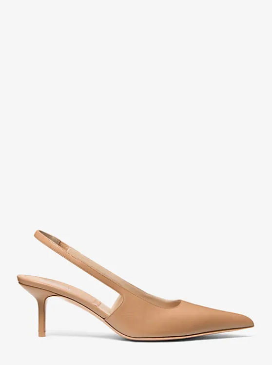 Michael Kors Emma Leather Slingback Pump SUNTAN Best Sale