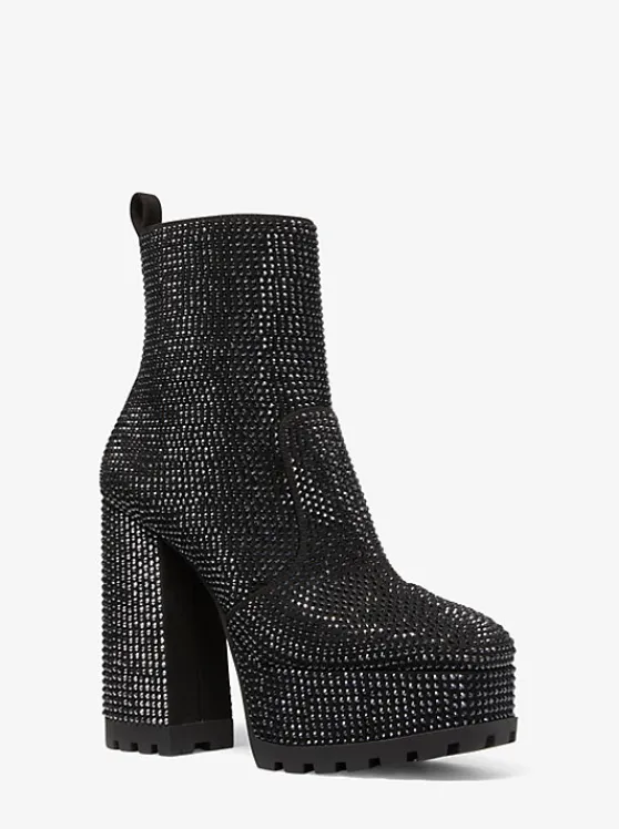 Michael Kors Enya Embellished Platform Boot BLACK/BLACK Shop