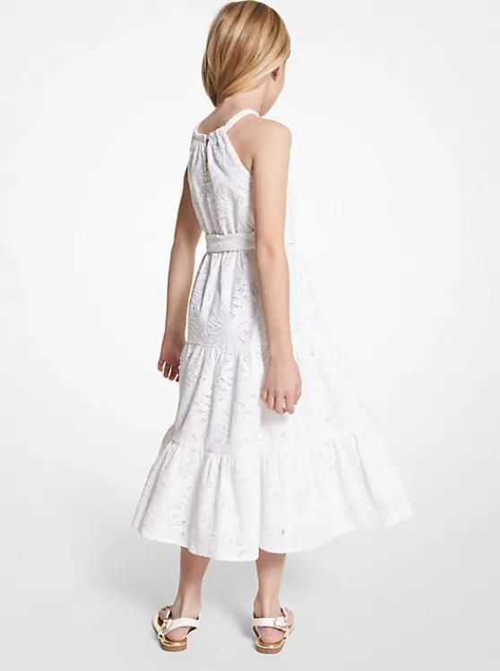 Michael Kors Floral Lace Belted Dress WHITE Store