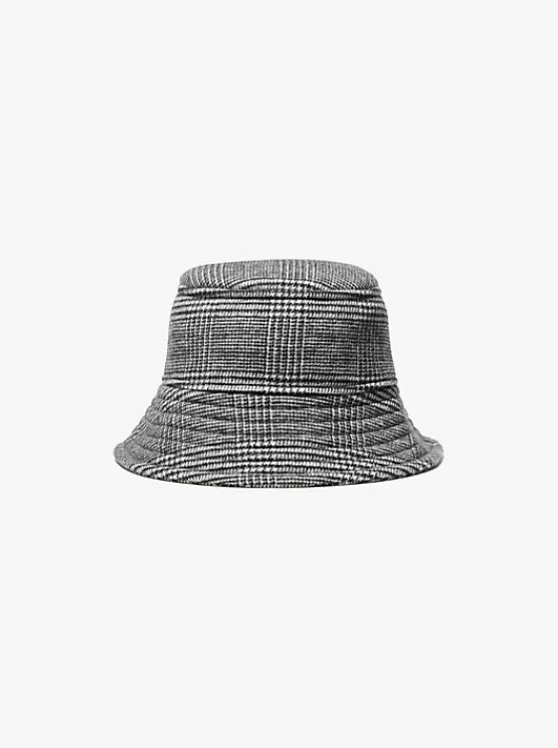 Michael Kors Glen Plaid Bucket Hat BLACK Flash Sale