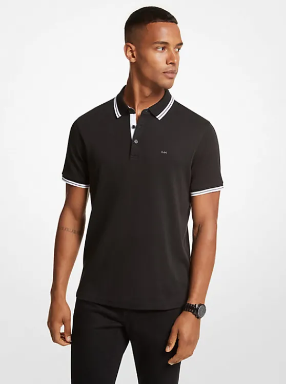 Michael Kors Greenwich Cotton Polo Shirt BLACK Store