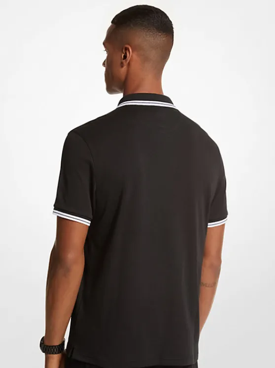 Michael Kors Greenwich Cotton Polo Shirt BLACK Store