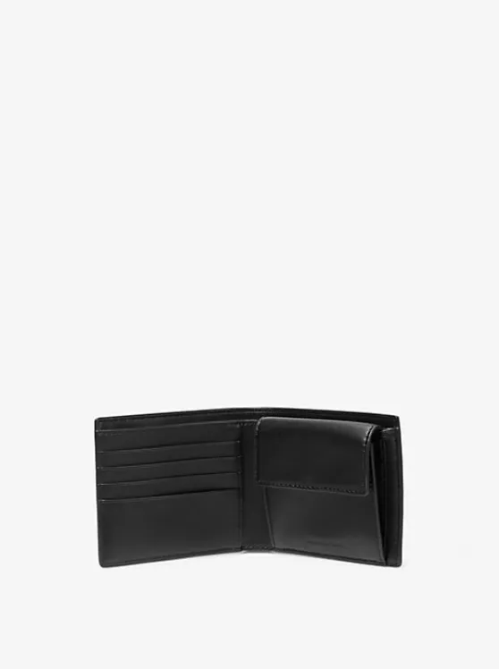 Michael Kors Greyson Logo Billfold Wallet With Coin Pocket BROWN/BLACK Outlet