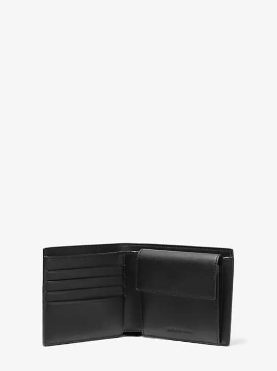 Michael Kors Greyson Logo Billfold Wallet With Coin Pocket BLACK Online