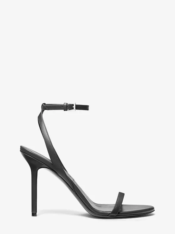 Michael Kors Gwyneth Leather Sandal BLACK Discount