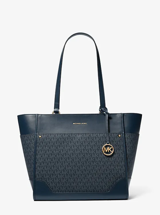 Michael Kors Harrison Large Logo Tote Bag ADMRL/PLBLUE Fashion