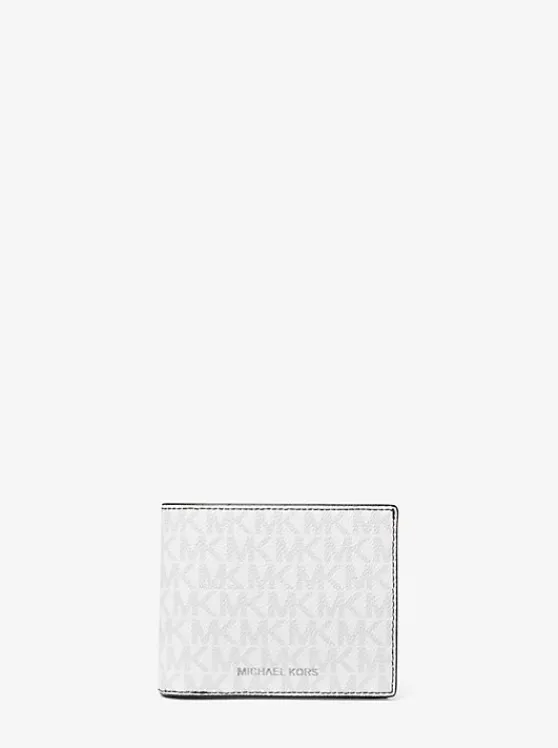 Michael Kors Harrison Logo Billfold Wallet With Passcase BRIGHTWHITE Outlet