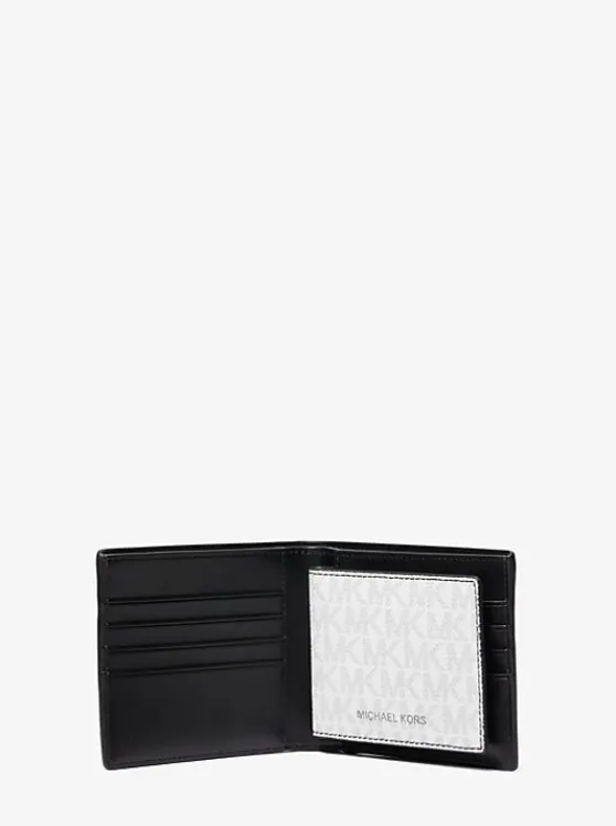 Michael Kors Harrison Logo Billfold Wallet With Passcase BRIGHTWHITE Outlet