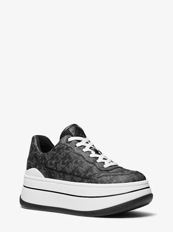 Michael Kors Hayes Empire Signature Logo Platform Sneaker BLACK Cheap