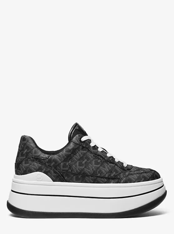 Michael Kors Hayes Empire Signature Logo Platform Sneaker BLACK Cheap