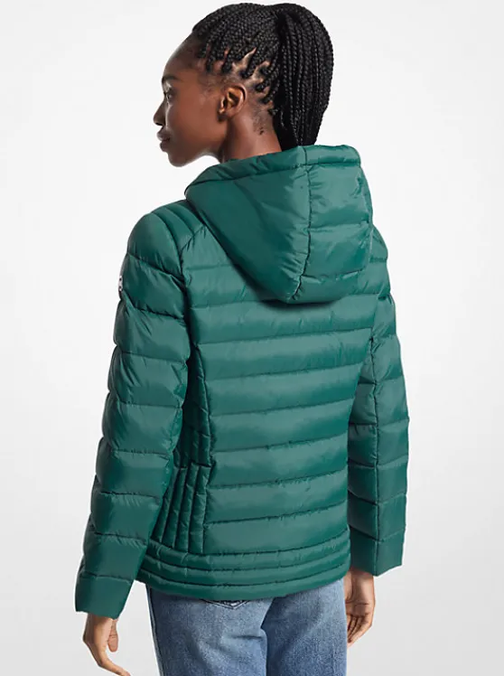 Michael Kors Hooded Puffer Jacket DARKEMERALD Online