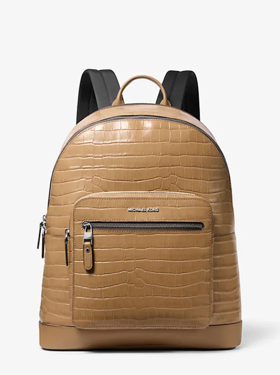 Michael Kors Hudson Crocodile Embossed Leather Commuter Backpack HUSK Store