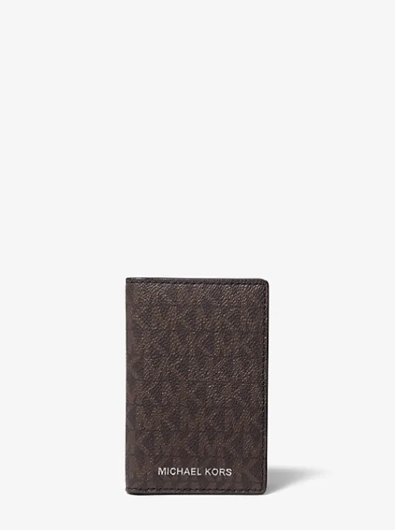 Michael Kors Hudson Logo Bi-Fold Card Case BROWN/BLACK Shop