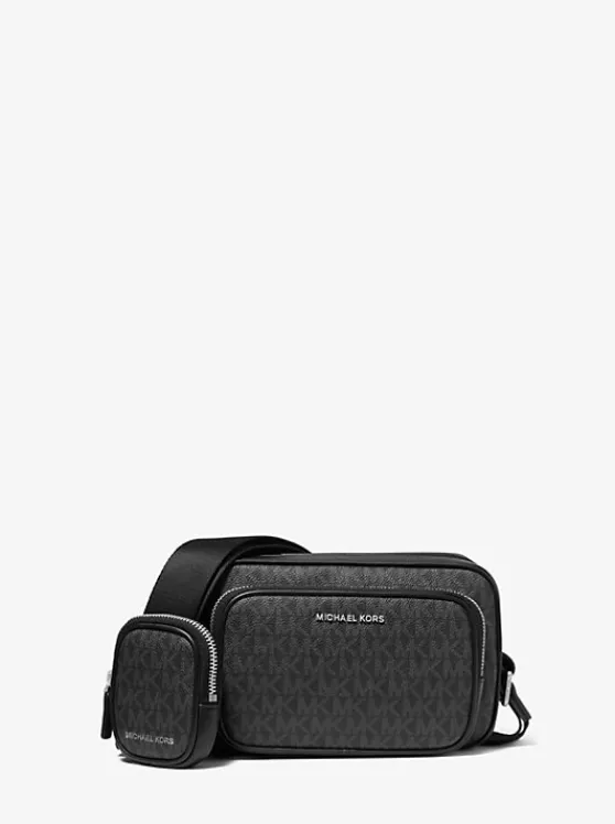 Michael Kors Hudson Logo Camera Bag With Pouch BLACK Clearance