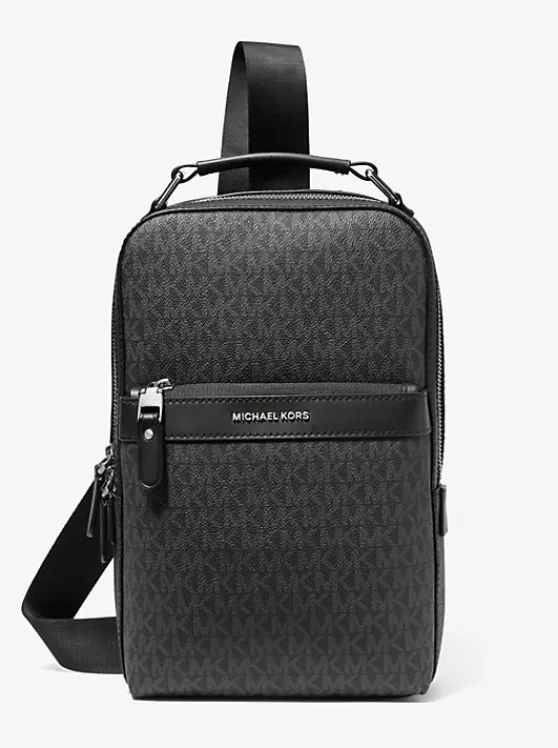 Michael Kors Hudson Logo Sling Pack BLACK Best Sale