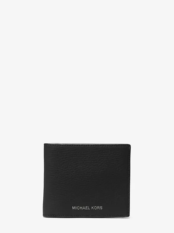 Michael Kors Hudson Pebbled Leather Billfold Wallet | LUGGAGE Best