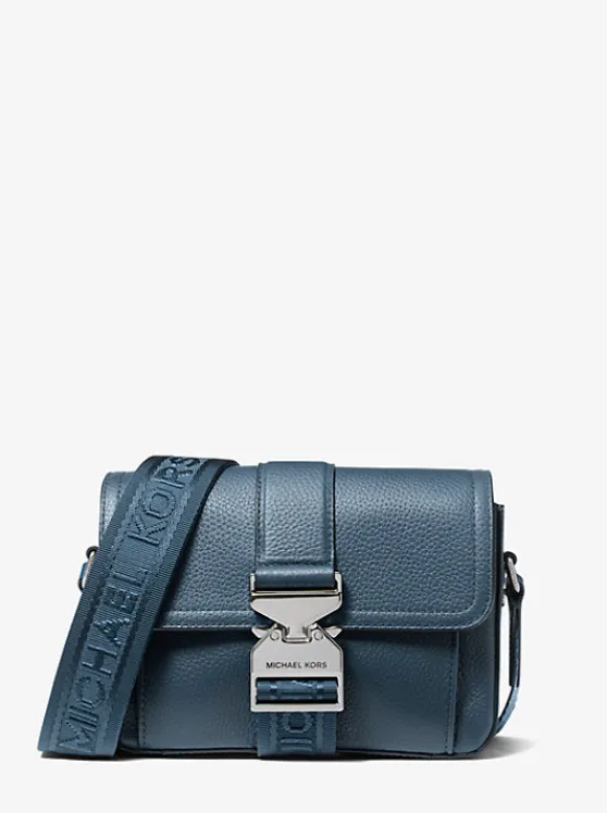 Michael Kors Hudson Pebbled Leather Crossbody Bag BLACK Flash Sale