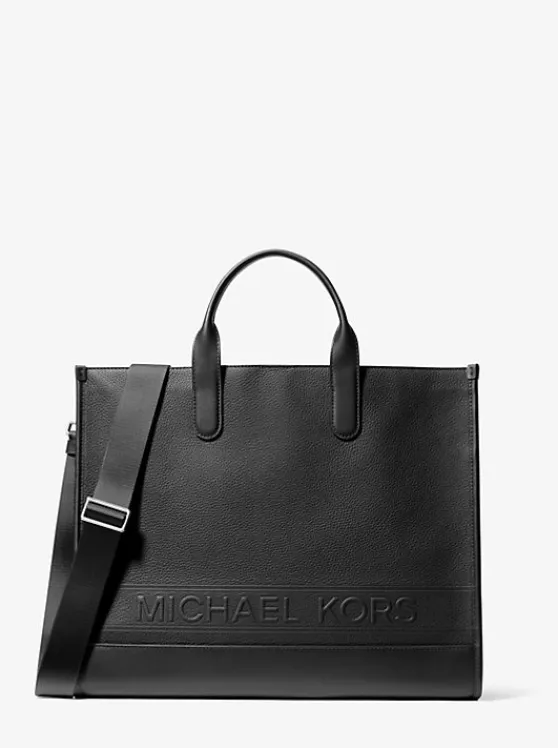 Michael Kors Hudson Pebbled Leather Tote Bag | BLACK Fashion