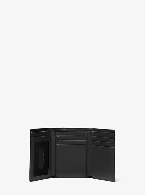 Michael Kors Hudson Pebbled Leather Tri-Fold Wallet | BLACK Online