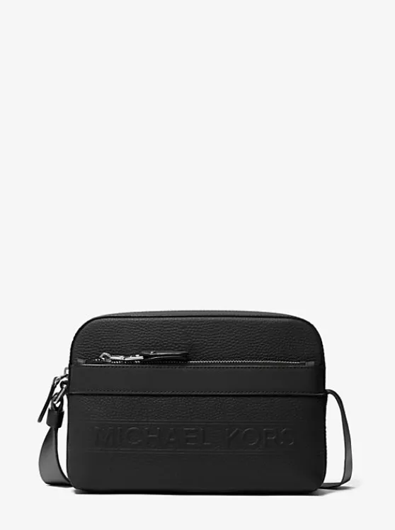 Michael Kors Hudson Pebbled Leather Utility Crossbody Bag BLACK Best