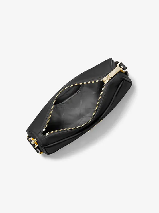 Michael Kors Jet Set Medium Pebbled Leather Crossbody Bag with Case for Apple AirPods Pro® BLACK Cheap