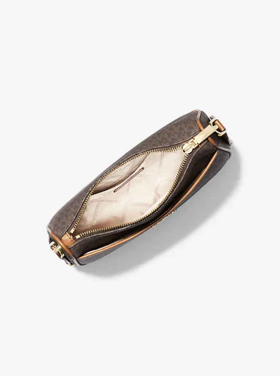 Michael Kors Jet Set Medium Signature Logo Crossbody Bag with Case for Apple AirPods Pro® BRN/ACORN Clearance