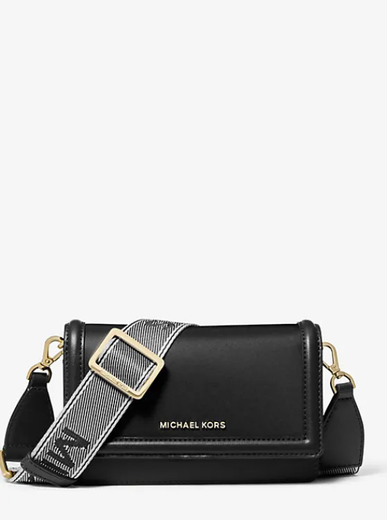 Michael Kors Jet Set Small Nylon Gabardine Smartphone Crossbody Bag BLACK Cheap