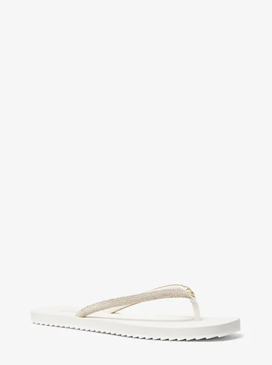 Michael Kors Jinx Crystal-Embellished Flip Flop Clearance