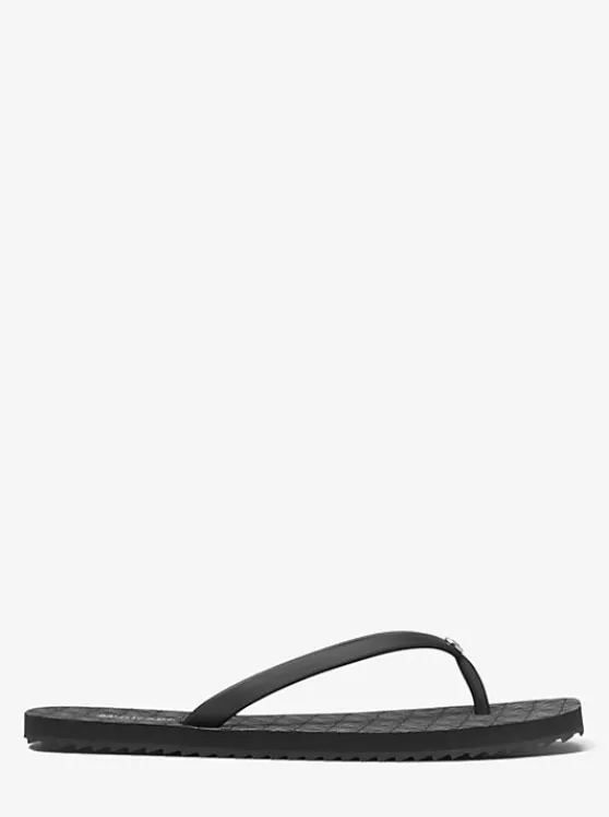 Michael Kors Jinx Logo Flip Flop BLACK Hot