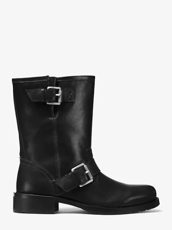 Michael Kors Jonas Leather Moto Boot BLACK Cheap