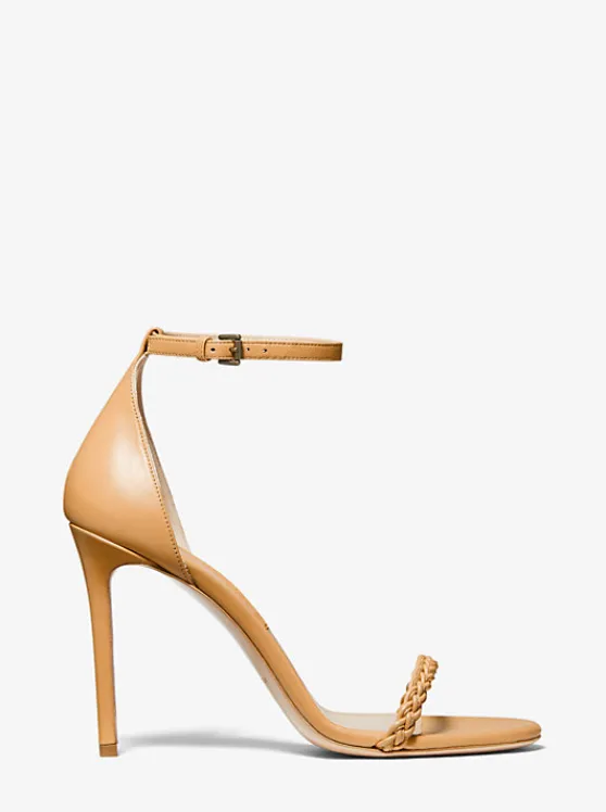 Michael Kors Joslyn Leather Sandal WHEAT Fashion