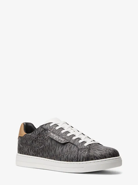 Michael Kors Keating Animal Print Logo Sneaker BLACKCOMBO Discount