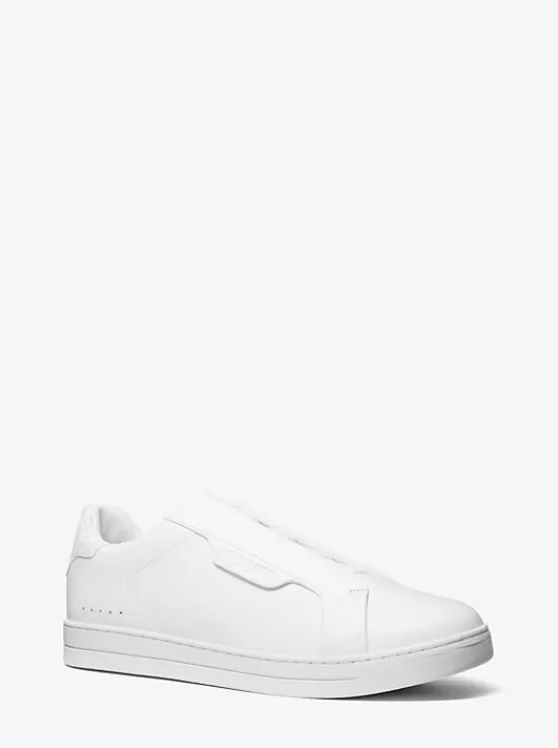 Michael Kors Keating Leather Slip-On Sneaker BRIGHTWHT Best