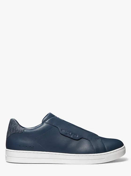 Michael Kors Keating Leather Slip-On Sneaker NAVY Cheap