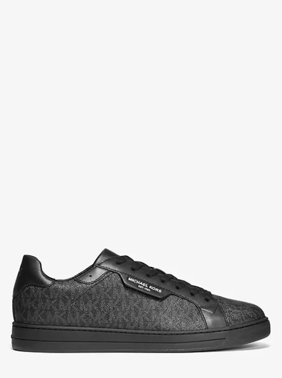 Michael Kors Keating Logo and Leather Sneaker BLACK Store