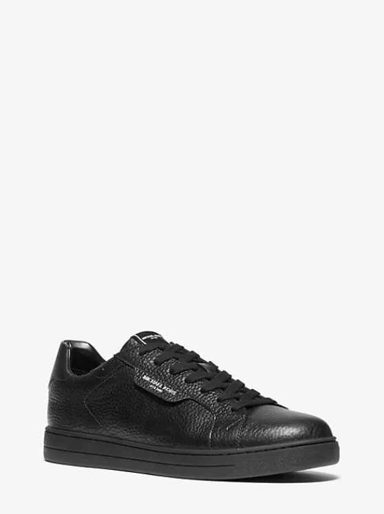 Michael Kors Keating Pebbled Leather Sneaker BLACK Store