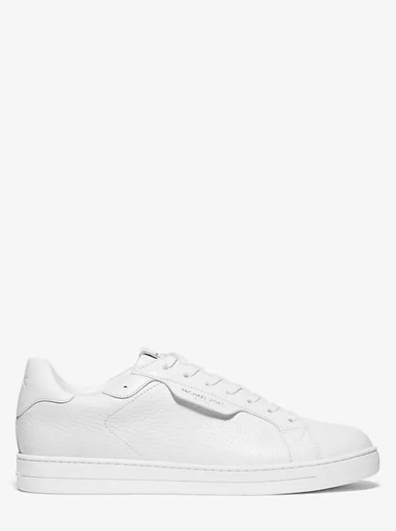 Michael Kors Keating Pebbled Leather Sneaker OPTICWHITE Discount