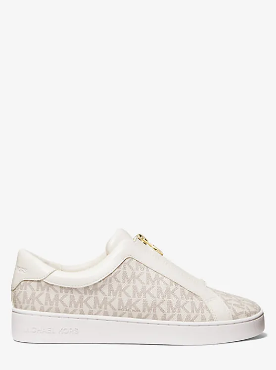 Michael Kors Keaton Signature Logo Zip-Up Sneaker | VANILLA Hot