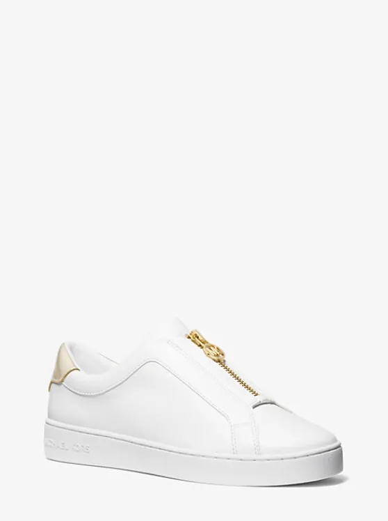 Michael Kors Keaton Zip-Up Sneaker PALEGOLD Flash Sale