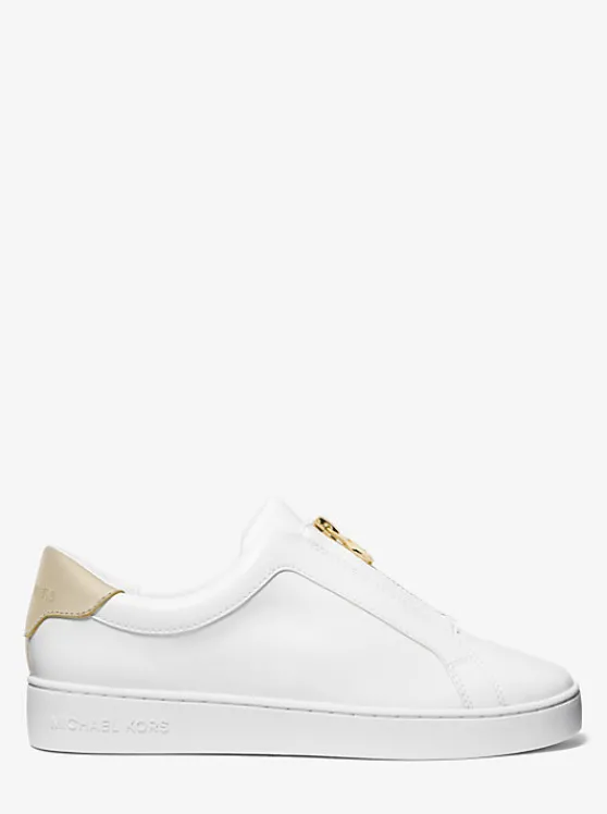 Michael Kors Keaton Zip-Up Sneaker PALEGOLD Flash Sale