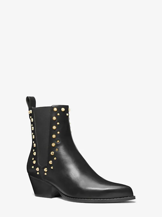 Michael Kors Kinlee Astor Studded Leather Ankle Boot Best