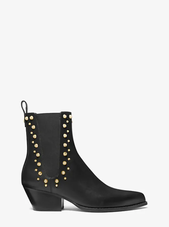 Michael Kors Kinlee Astor Studded Leather Ankle Boot Best